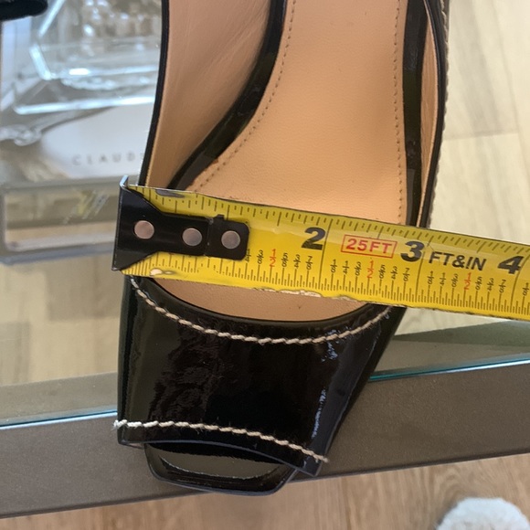 Prada Patton leather sling back wedge. - Picture 9 of 10